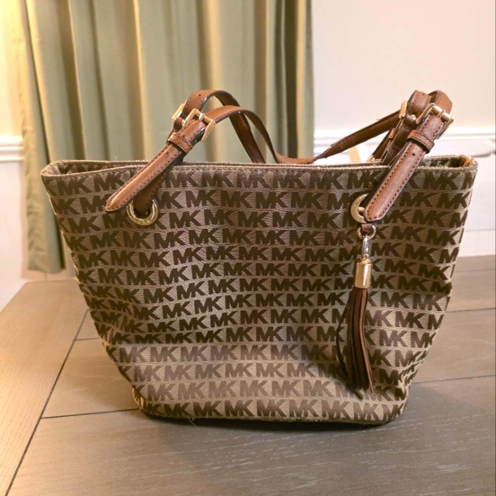Michael Kors Jet Set Brown Canvas Tote